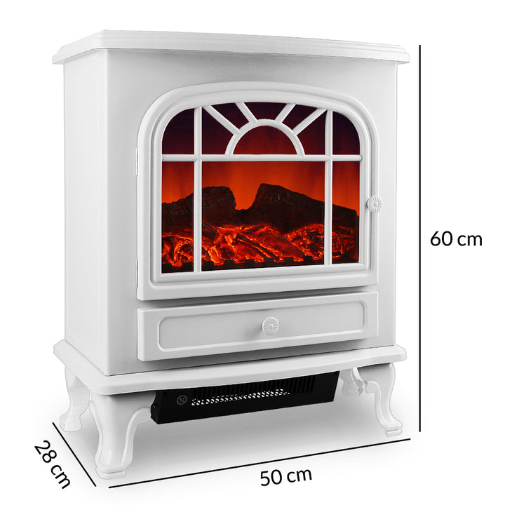 Elektrisk pejs White 2000W 60x28x50cm med opvarmning