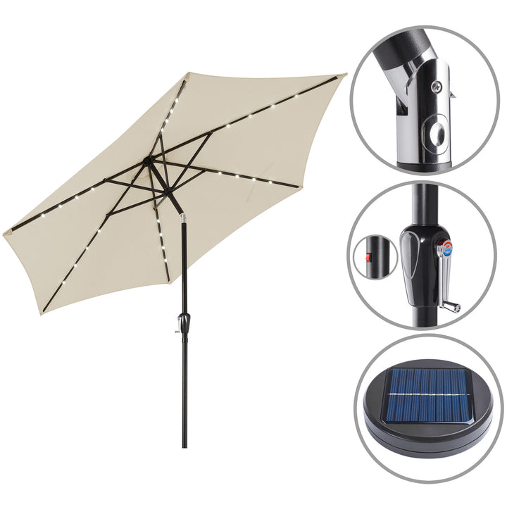 LED Solar Parasol Miami Beige 270 cm