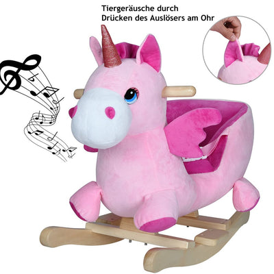 Rocking Unicorn Pink med lydfunktion