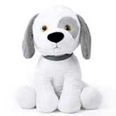 Blød plyshund hvid/grå 58 cm