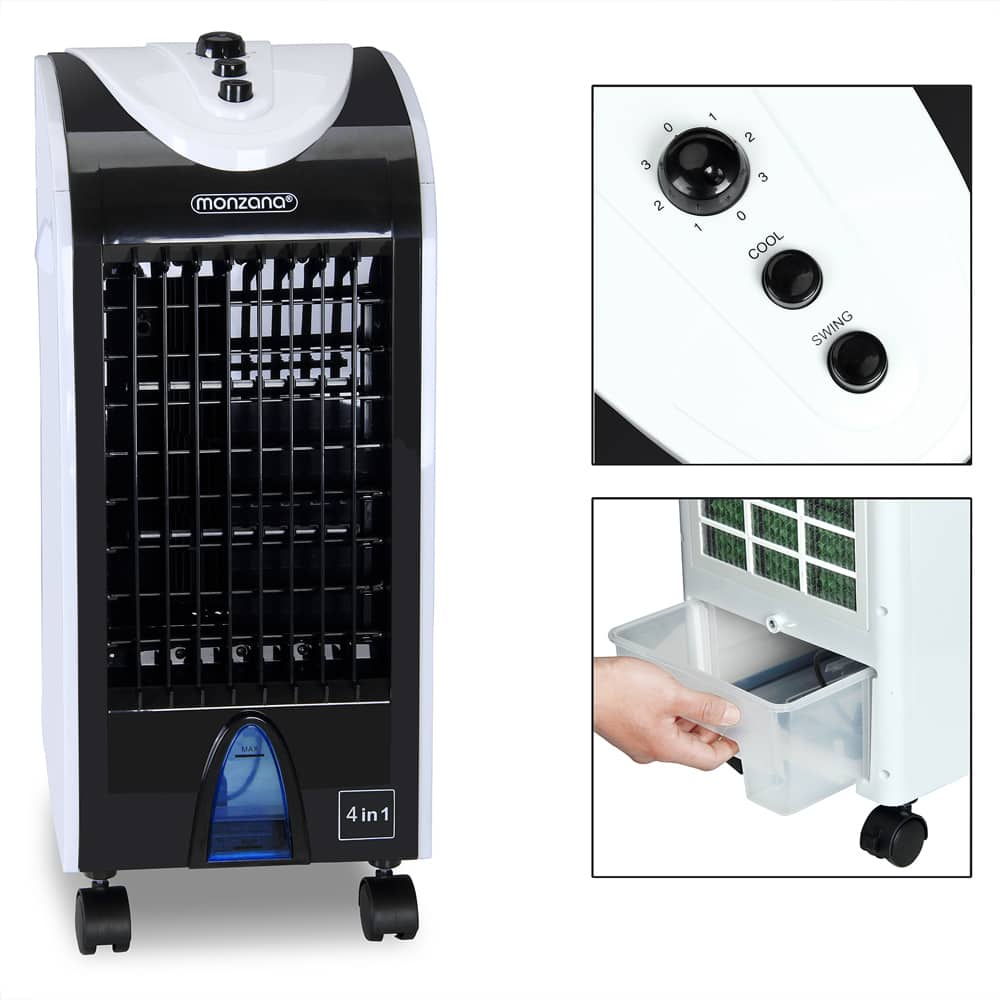 4in1 bærbar luftkøler hvid/sort 4L 75W