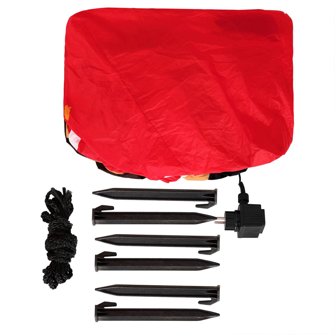 Oppustelig julemand med slæde 5ft med LED -lys