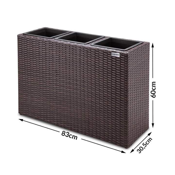 Rattan Planter Brown 83x30.5x60cm