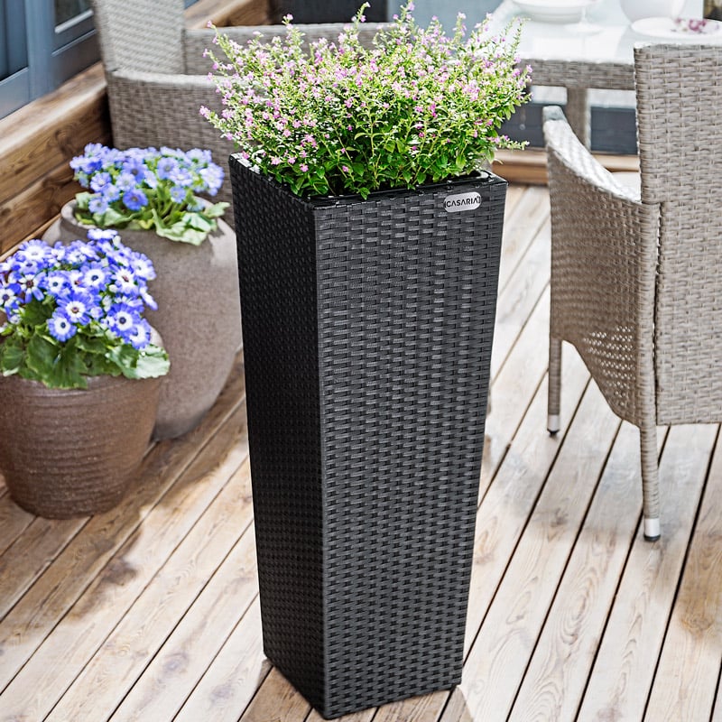 Rattan planter sæt 3 stk sort