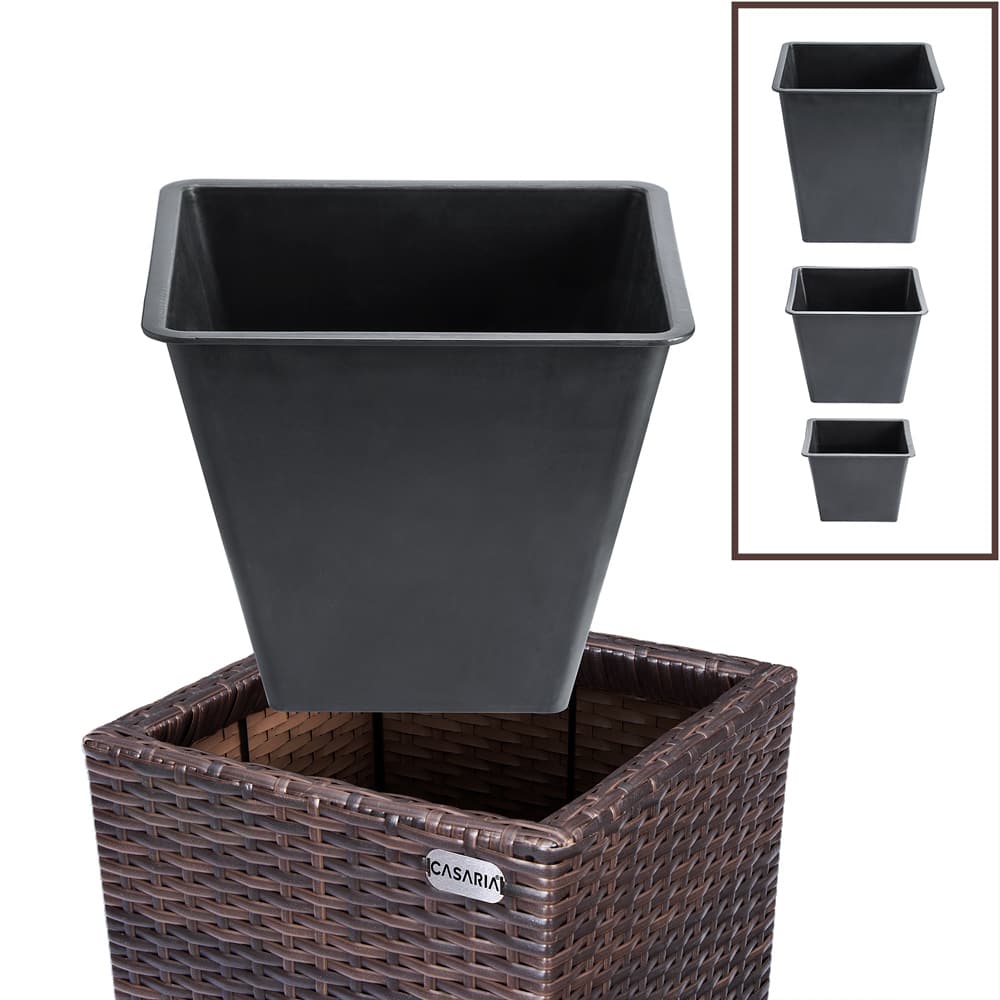 Rattan planter sæt 3 stk brun