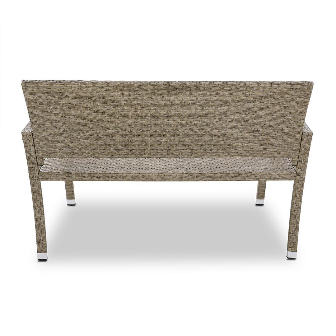 Rattan Garden Bench Cream 4x1.8x3ft