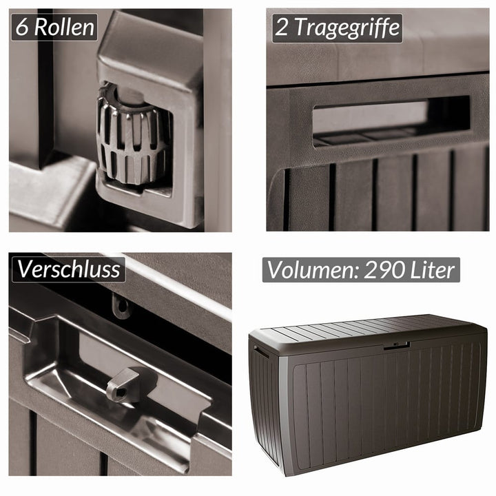 Haveopbevaringsboks brun 290L