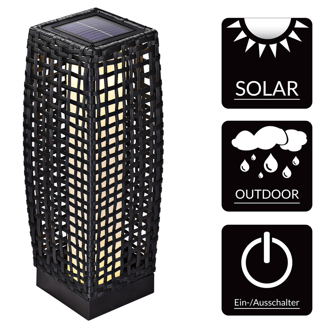 Solargulvlampe Rattan 50cm