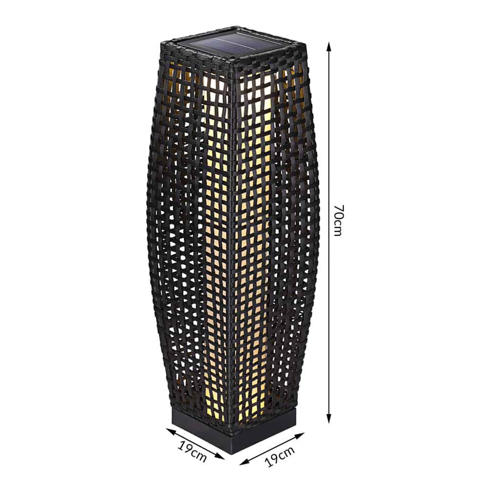 Solargulvlampe Rattan 70 cm