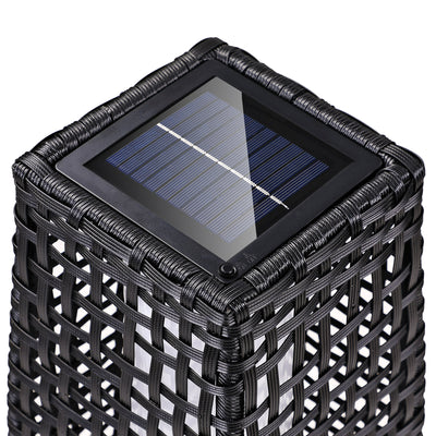 Solar Rattan Garden Light 80 cm Patio med bevægelsessensor