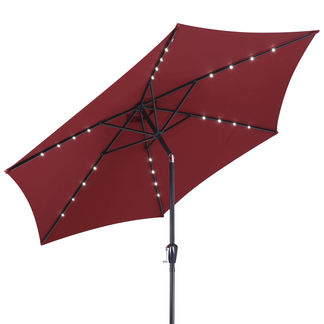 LED Solar Parasol Florida Red 300 cm