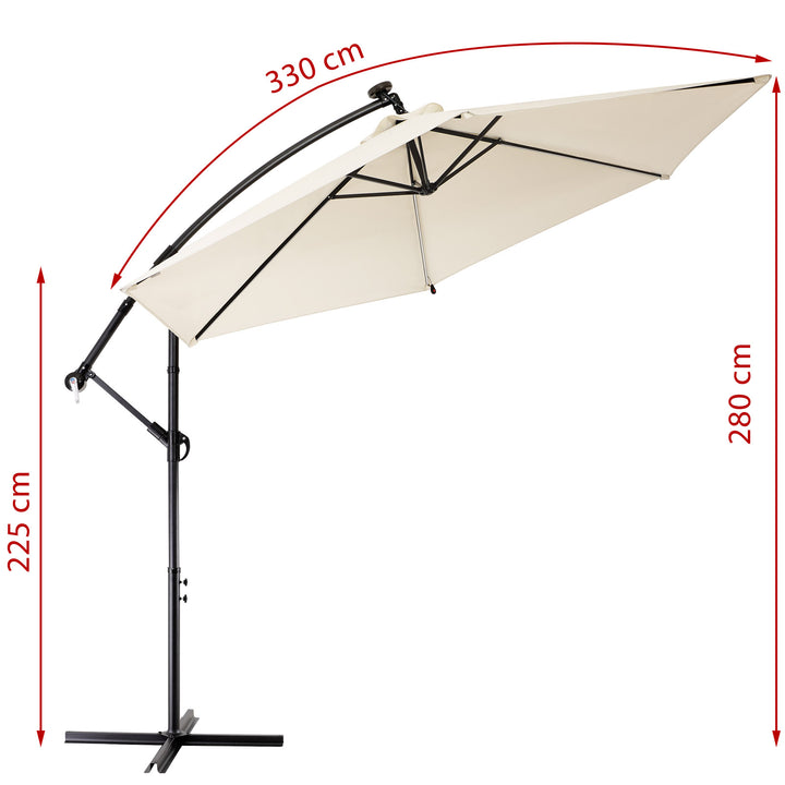 Sol Cantilever Parasol Mali Cream 3.3m Crank & Tilt