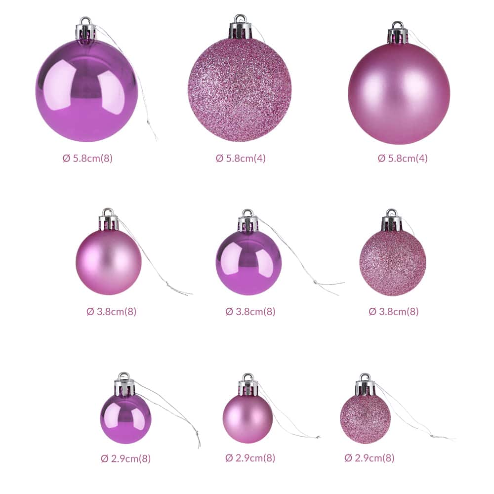 Julebaubles 77stk lyserød