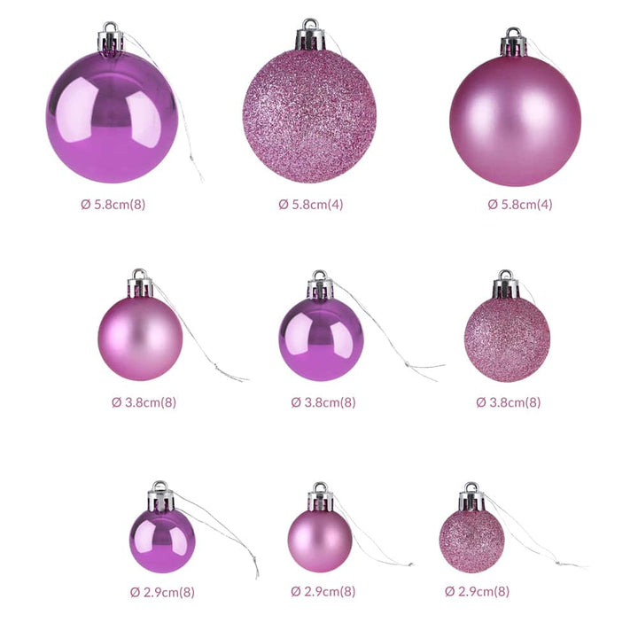 Julebaubles 77stk lyserød