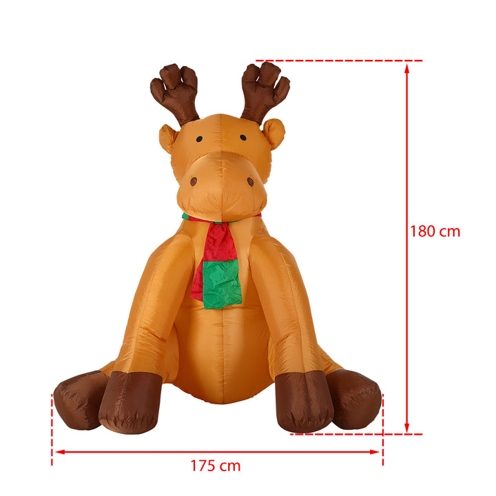 Oppustelig rensdyr 6ft med LED -lys