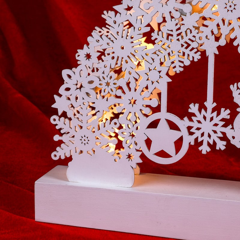 Led Candle Arch White Snowflake