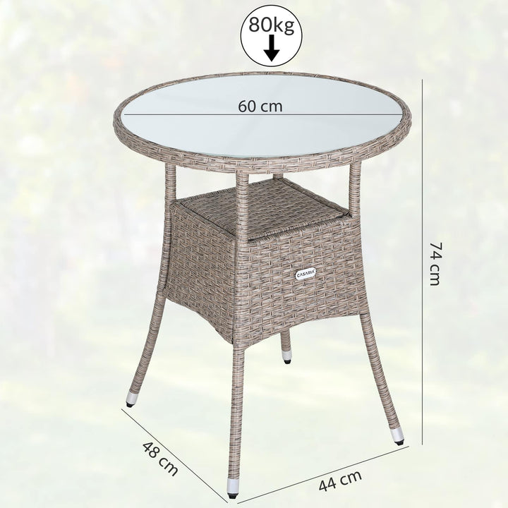 Rattan Bistro Table Cream 60 cm