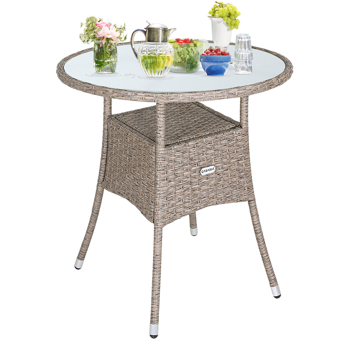 Rattan Bistro Table Cream 60 cm