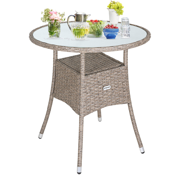 Rattan Bistro Table Cream 60 cm