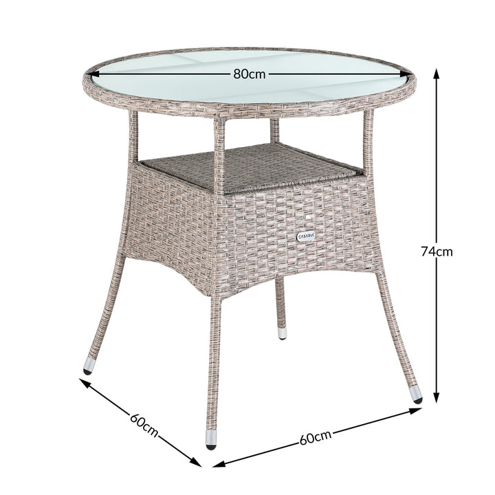 Rattan Bistro Table Cream 80 cm