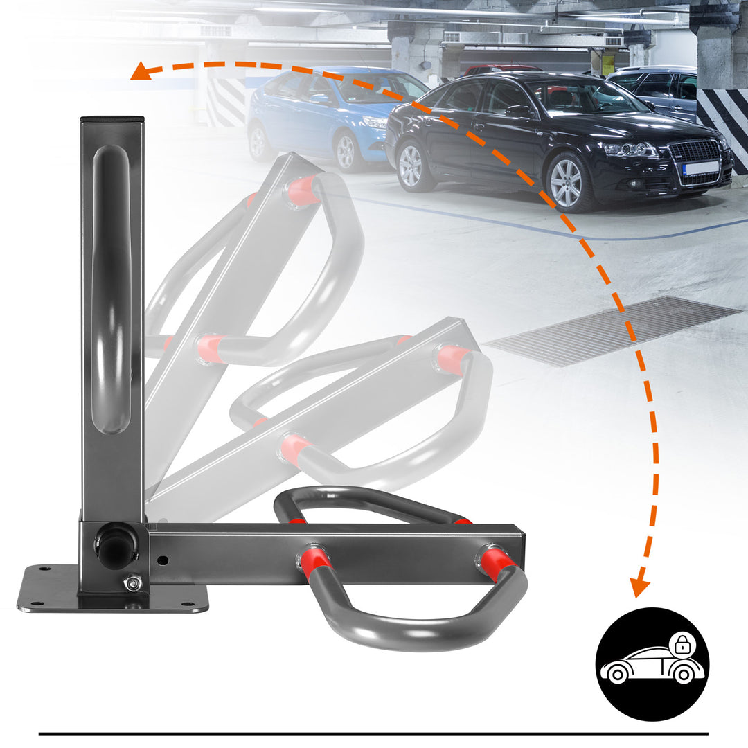 Parkeringsplads barriere stål sammenfoldelig med integreret lås