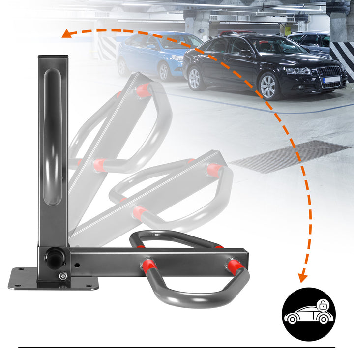 Parkeringsplads barriere stål sammenfoldelig med integreret lås