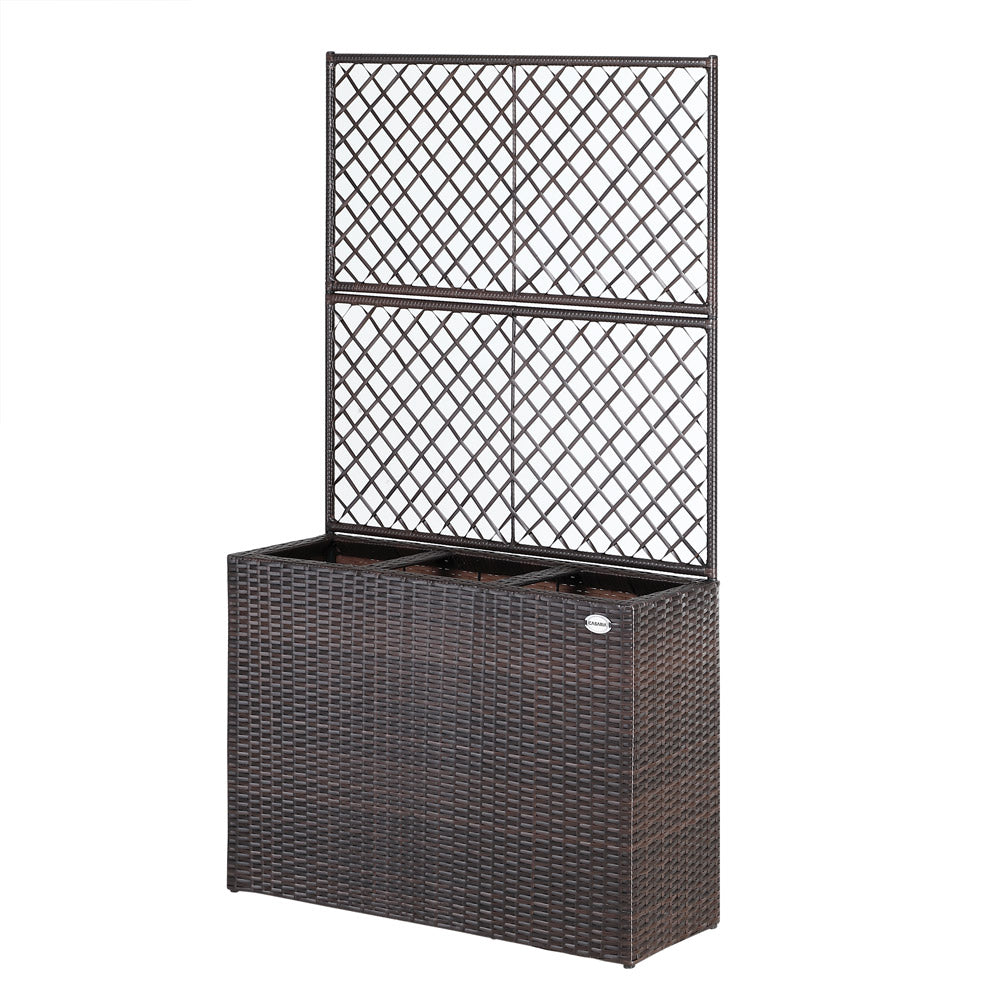 Rattan Trellis Planter Brown 83x30.5x146cm