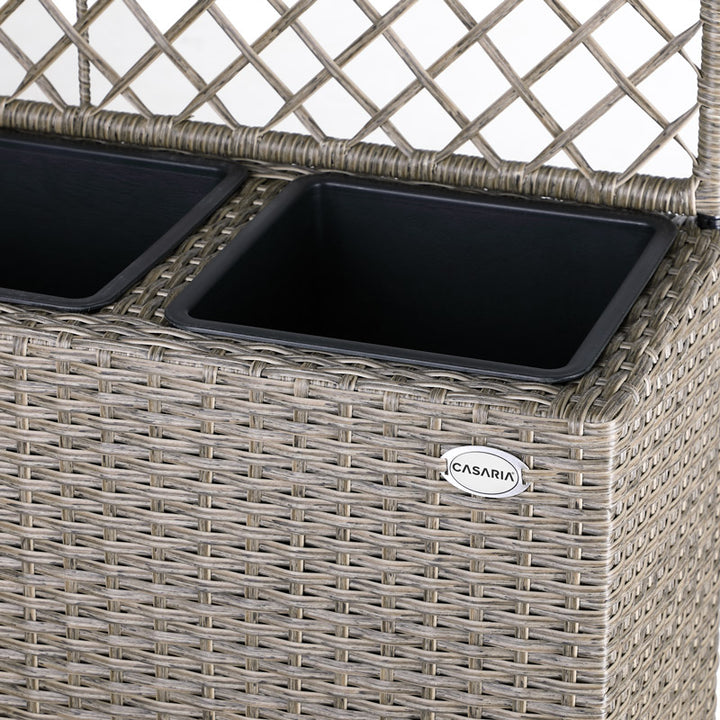 Rattan Trellis Planter Cream 83x30.5x146cm