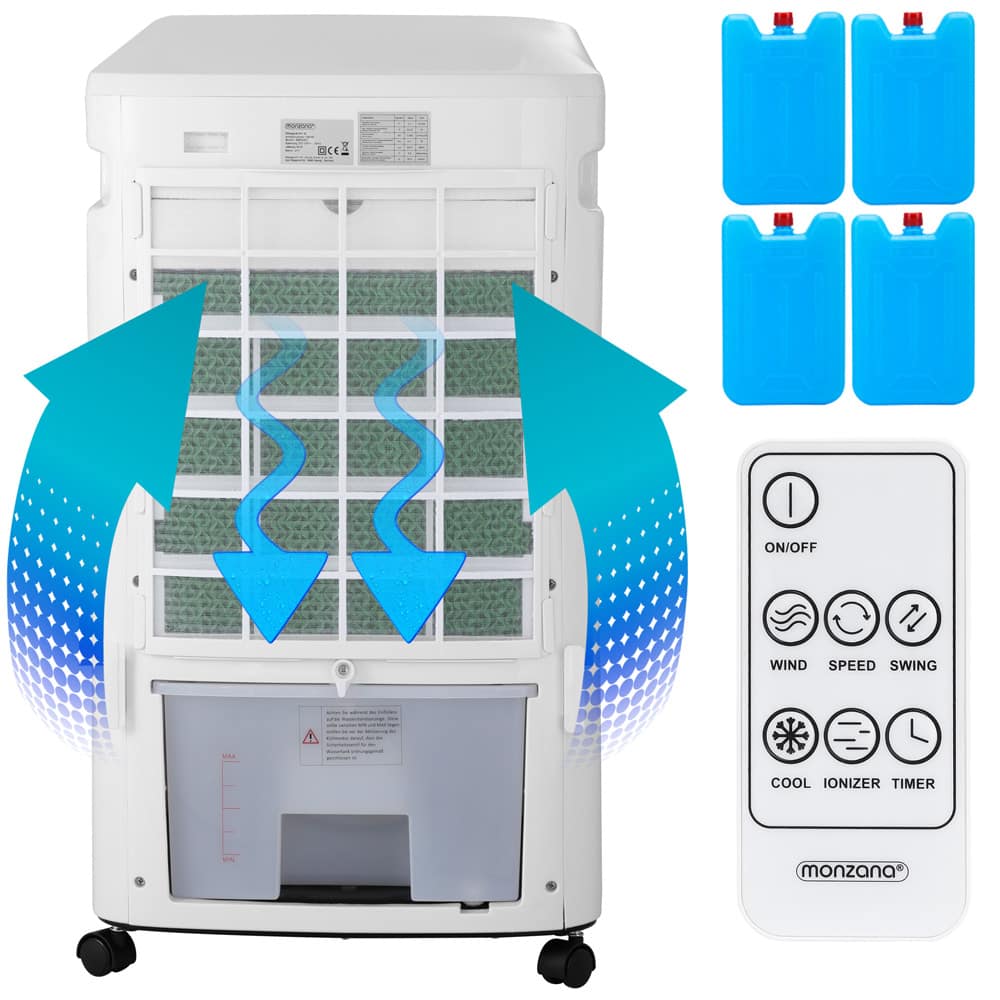 4in1 bærbar luftkøler hvid/sort 8L 65W