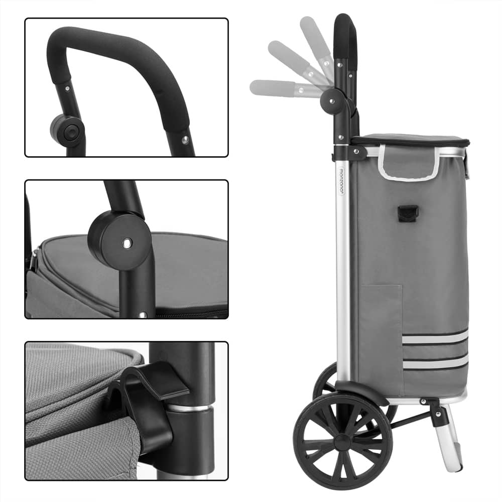 2in1 Shopping Trolley Gray 56L Max. 50 kg