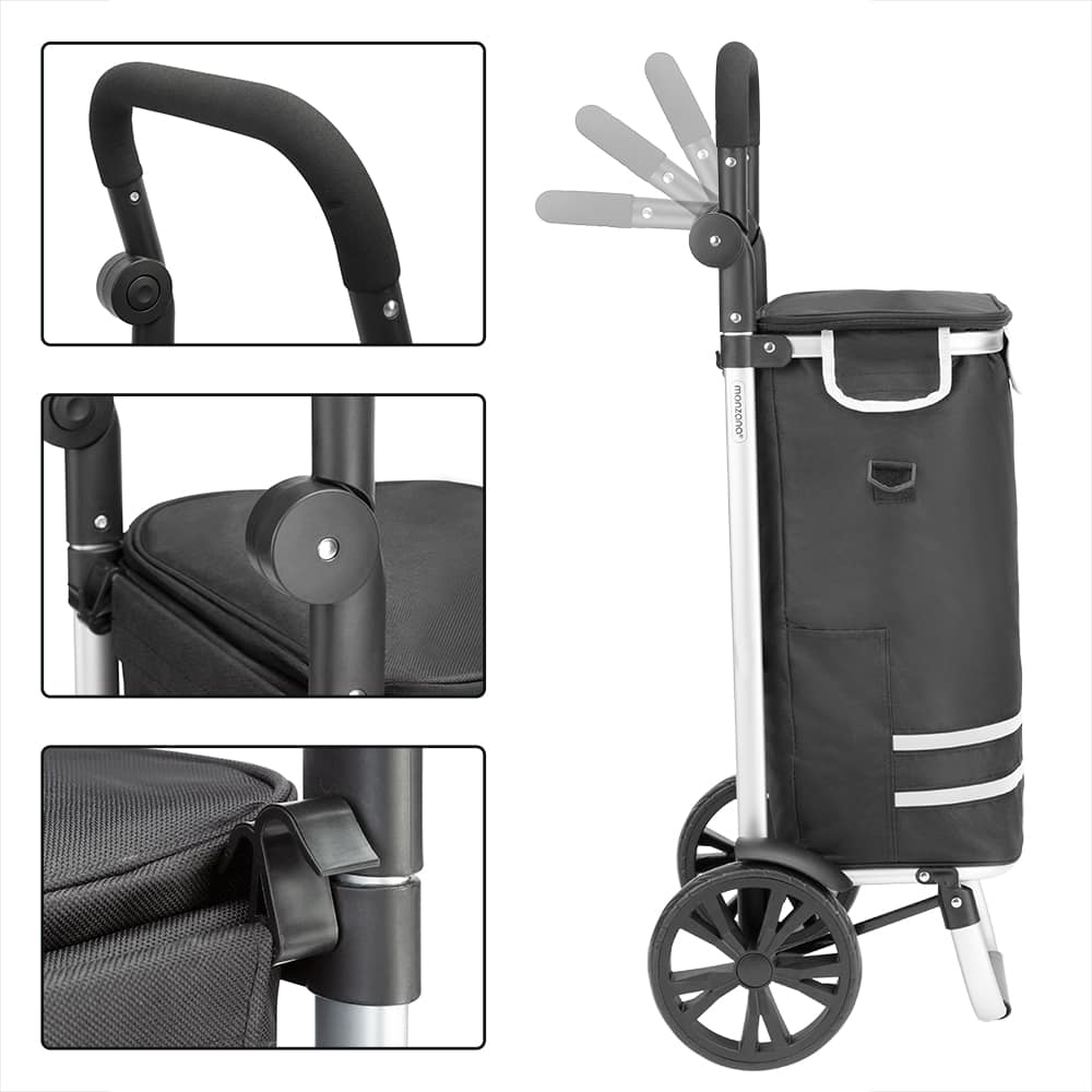 2in1 Shopping Trolley Black 56L Max. 50 kg