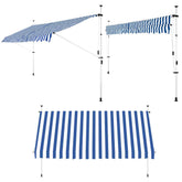 Klemme markise blå/hvid 250 cm