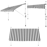 Klemme markise hvid/grå 350 cm