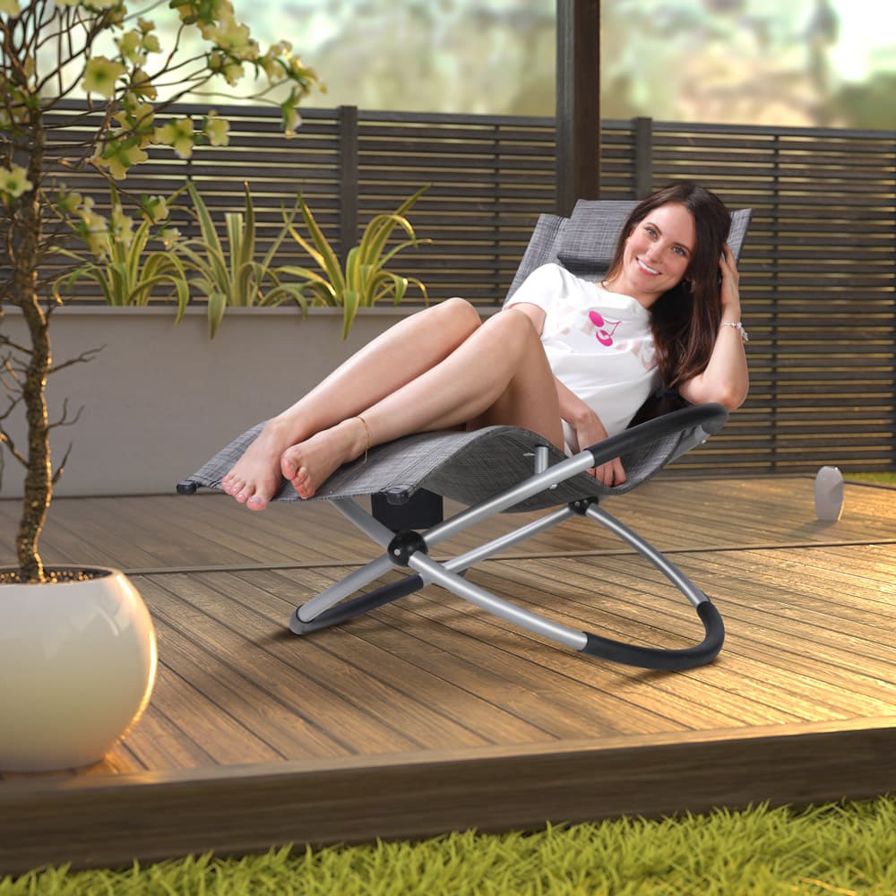 Ergonomisk lounger Neapel 67x19x32in Gray