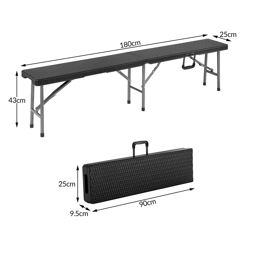 Garden Bench Malmö 2pcs Sæt rottingdesign 180 cm