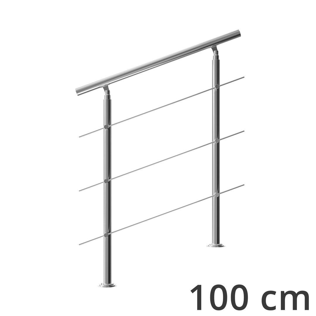 Banister rustfrit stål 3.3ft 3 tværstykker