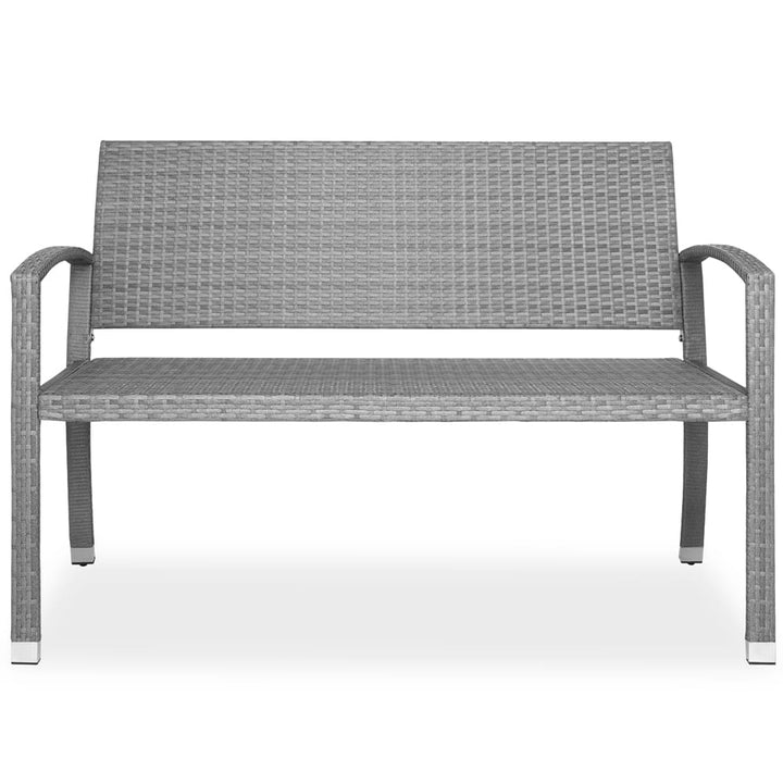 Rattan Garden Bench Grey 4x1.8x3ft