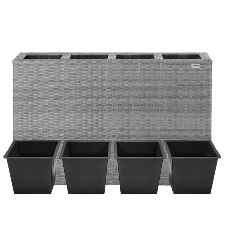 Rattan Planter Gray 95x27x60cm