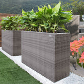 Rattan Planter Gray 95x27x60cm