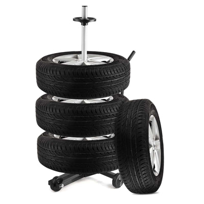 Mobil dæk rackblack aluminium til 4 dæk