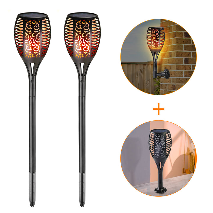 Solar Garden Torch 2pcs flimrende