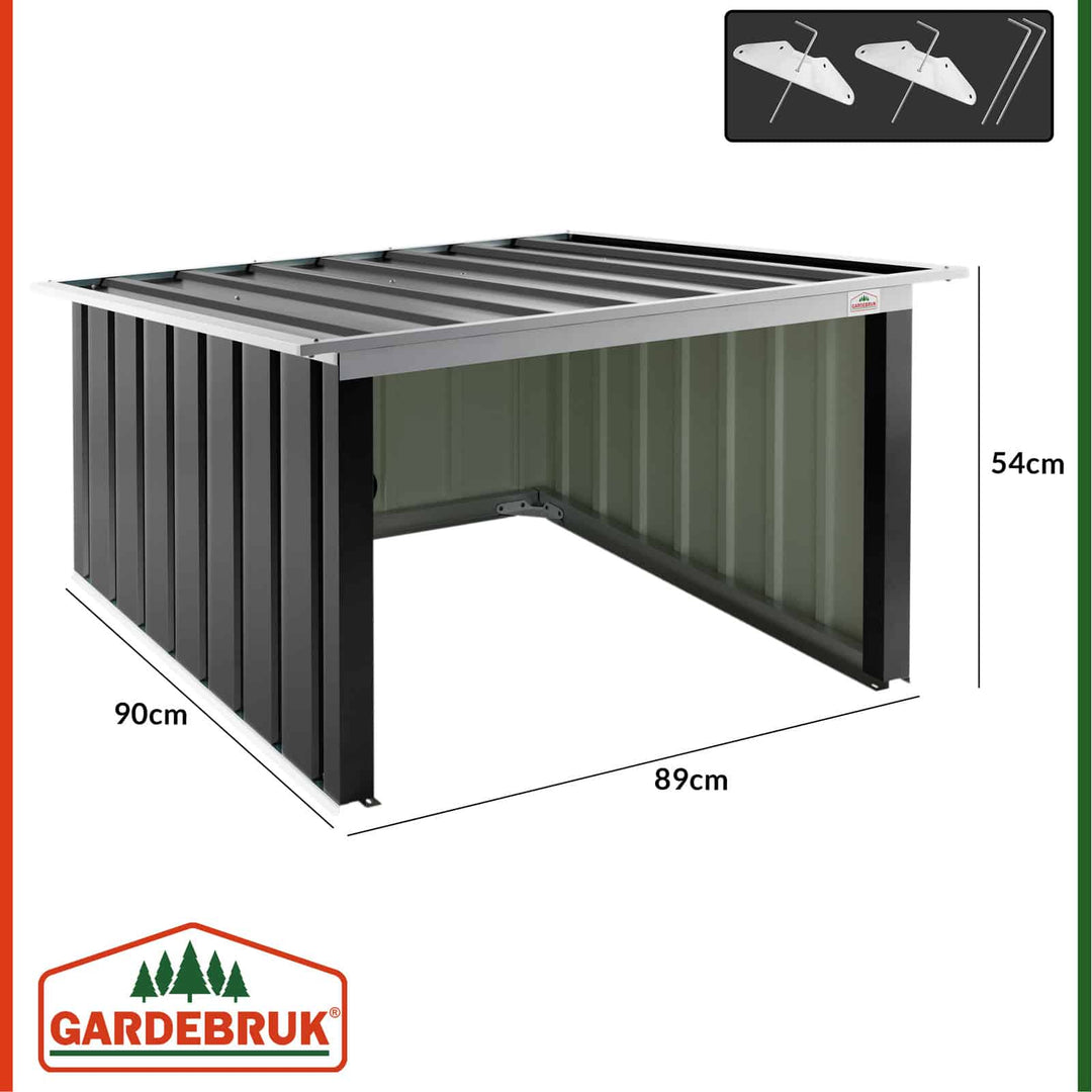 Robot Mower Garage Anthracite Metal med monopitch tag