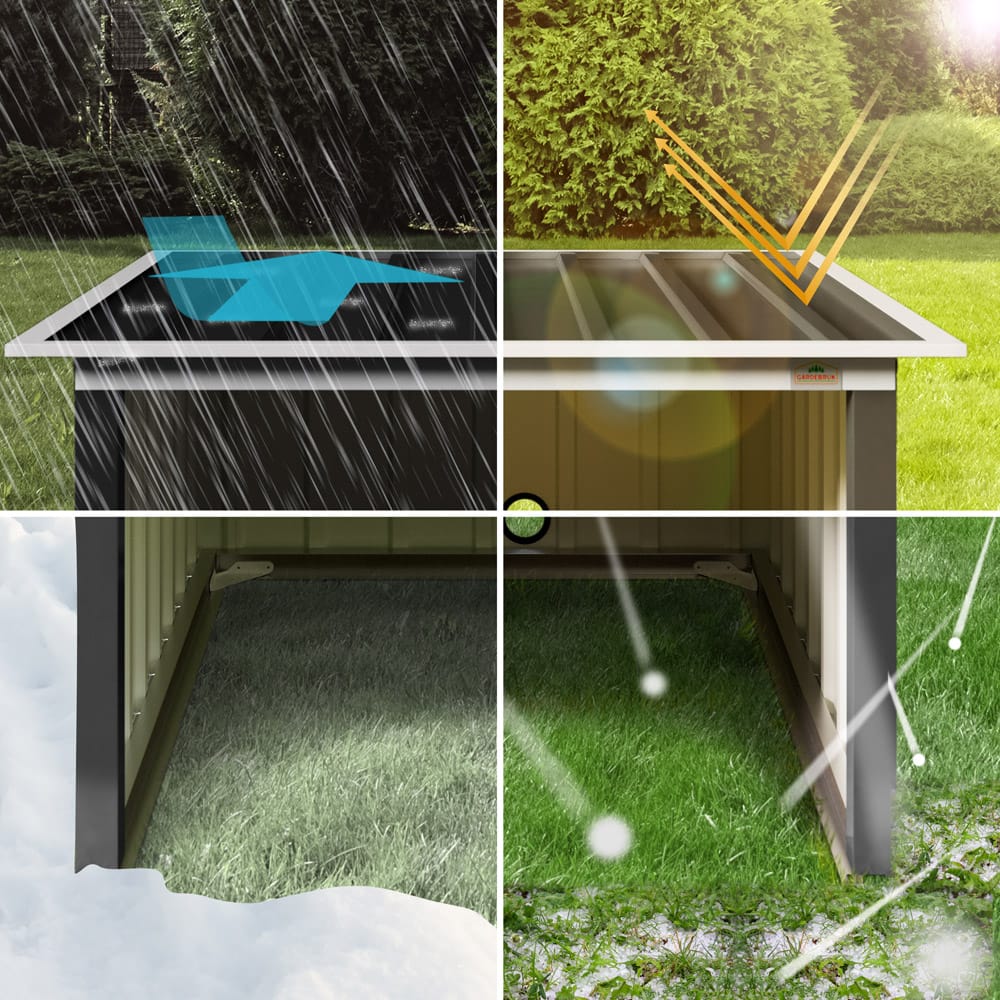 Robot Mower Garage Anthracite Metal med monopitch tag