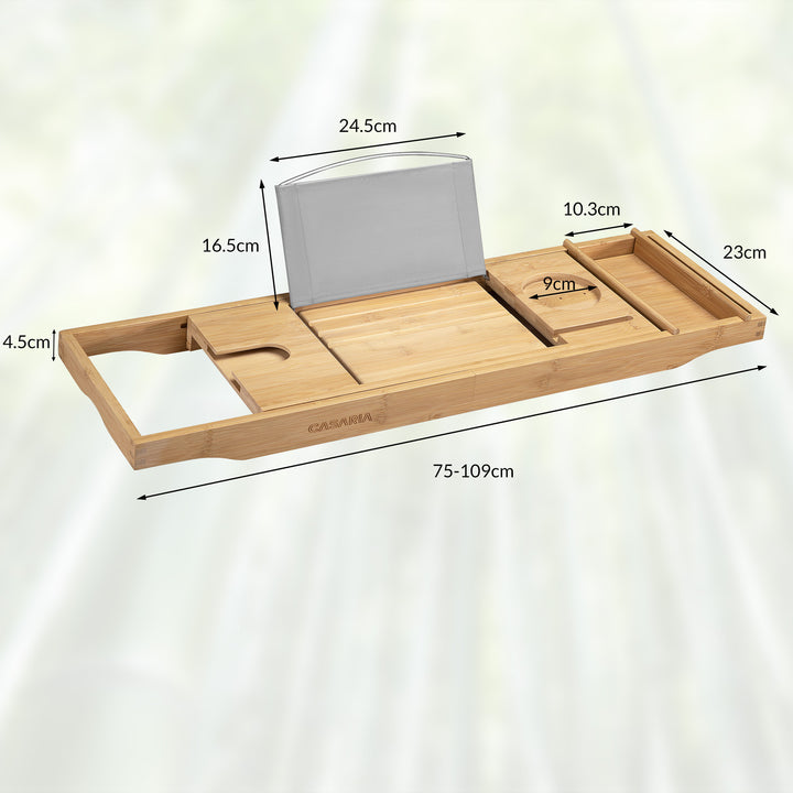 Udvideligt badekarbakke bambus 29.5-42.9x9x1.8in