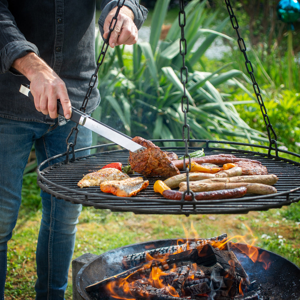 BBQ Bestik 5pcs sort rustfrit stål