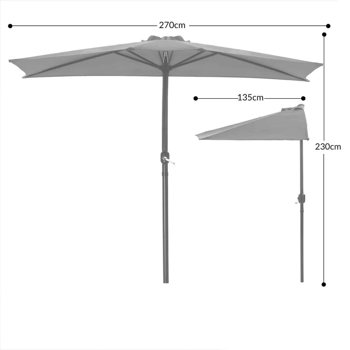 Half Parasol Cream 2,7 m UV -beskyttelse 50+