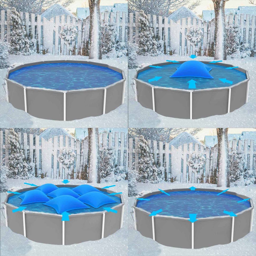 Poolpude 6 PCS Sæt blå 120x120cm -20 ° C