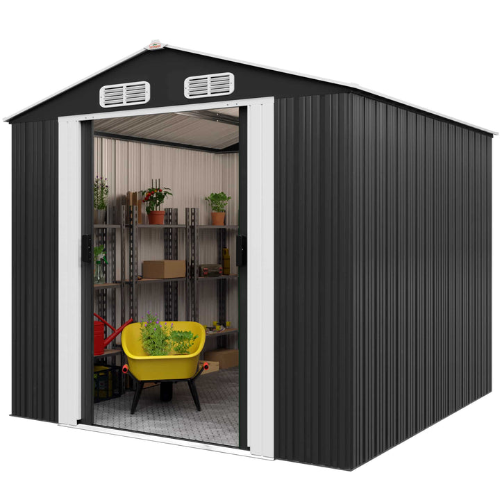 Garden Shed Anthracite Metal 8x10ft