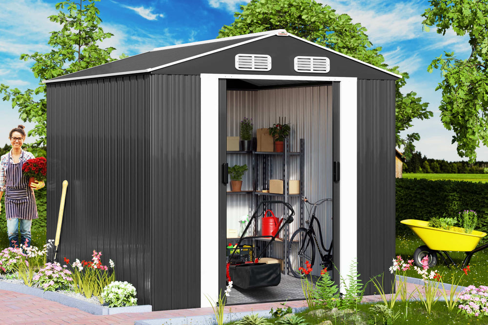 Garden Shed Anthracite Metal 8x10ft