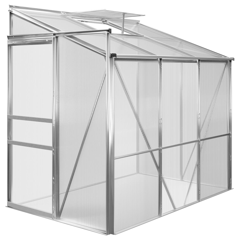 Lean-to Greenhouse polycarbonat 6x4ft med base